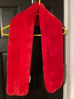 Apparis Vibrant Red Faux Fur Scarf Wrap